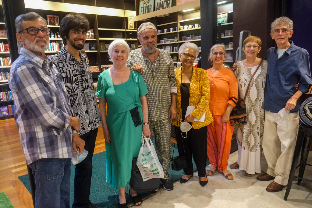José de Jesus Barreto, Kin Guerra, Adélia Borges, J. Cunha, Goya Lopes, Valéria Pergentino, Solange Bernabó and Enéas Guerra at the pre-release of the documentary Courage to Create about the life and trajectory of Goya Lopes