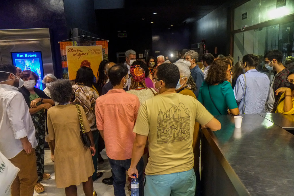 Audience at the pre-release of Goya Lopes' documentary, Courage to Create, at the Metha Glauber Rocha cinema