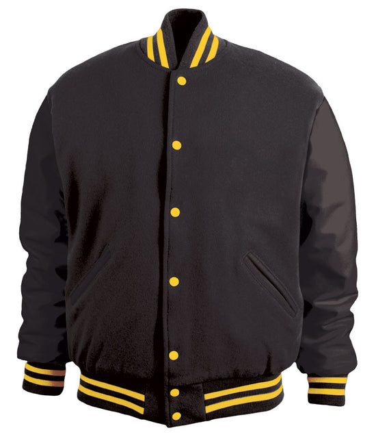 Black & Gold Letterman Jacket – Build Your Jacket
