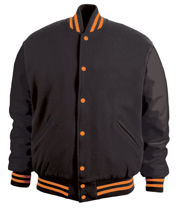 Black & Orange Letterman Jacket#N# – Build Your Jacket