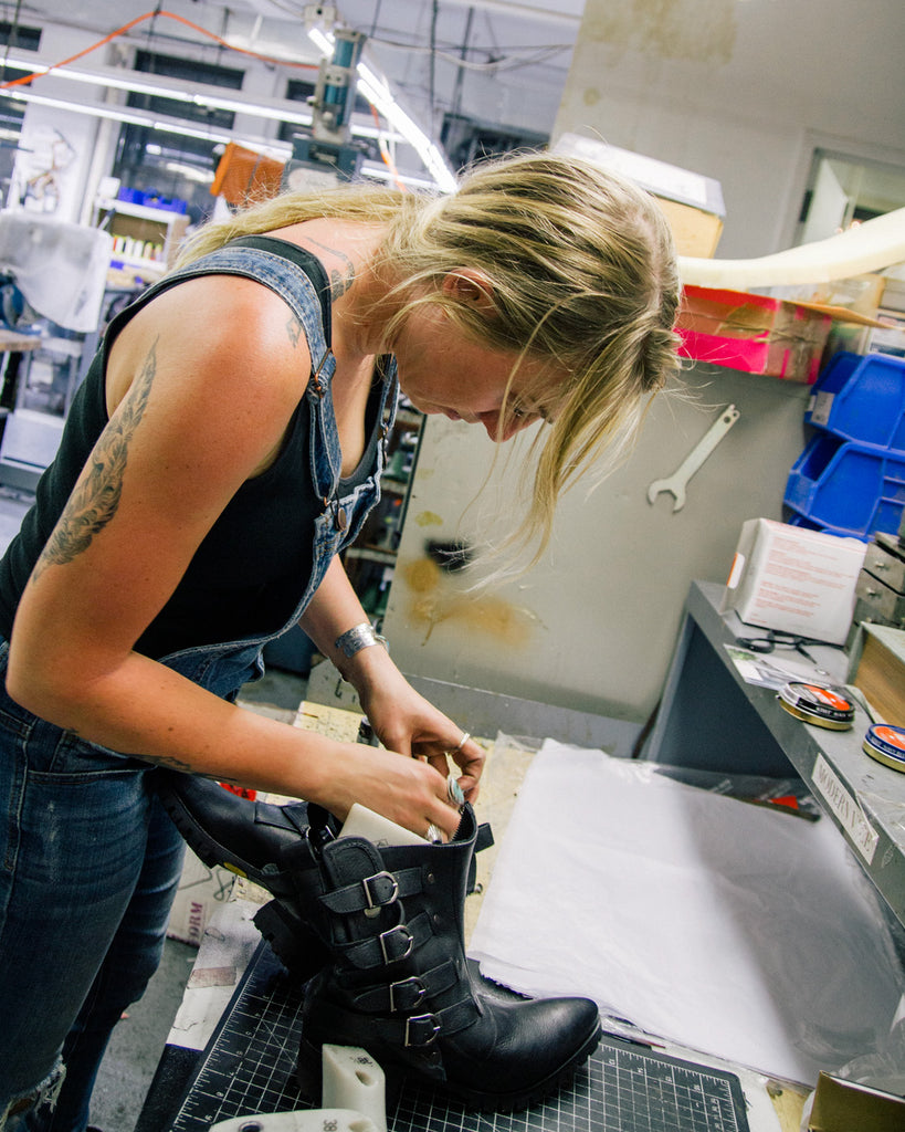 Founder and operator of Breaking Hearts and Burning Rubber motorcycle boots company at Manhattan headquarters.