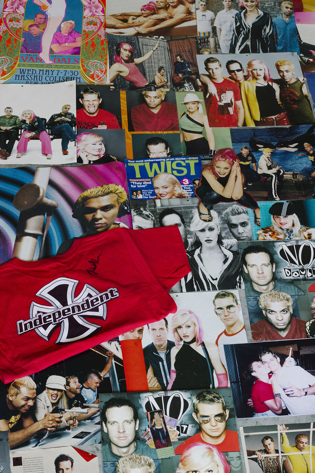 No Doubt magazine articles, photos, autographed t-shirts, that Katy collected