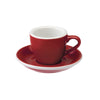 Loveramics Egg Espresso Cup and Saucer - 1 Set - 80 ml - Red