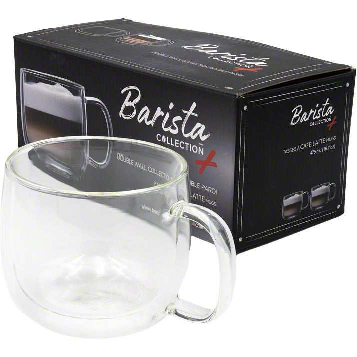 Borosilicate Glass Coffee Mug with Lid Handle,16 oz  Double-wall Insulated Glass Cup - Enjoy a Cup of Coffee, Tea, Cappuccino or  Latte Longer at the Perfect Tempera (16.7oz with glass