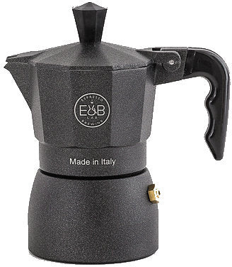 GROSCHE Milano Steel Stainless Steel Stovetop Espresso Maker Moka Pot 6  Espresso Cup size 9.3oz, Black