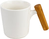 Asso White Porcelain Mug w/ Wooden Handle - 450 ml