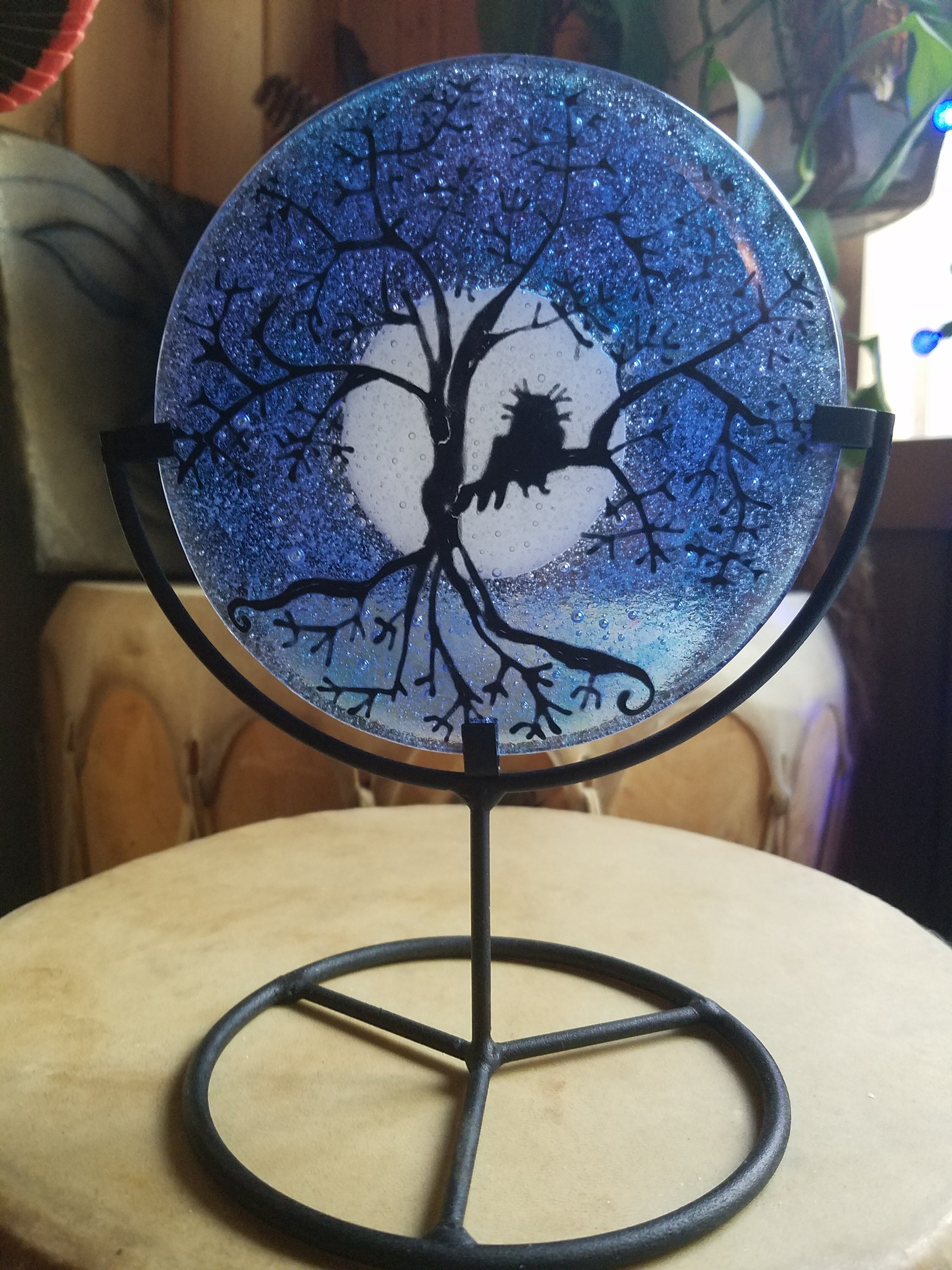 blown glass art with cremation ashes