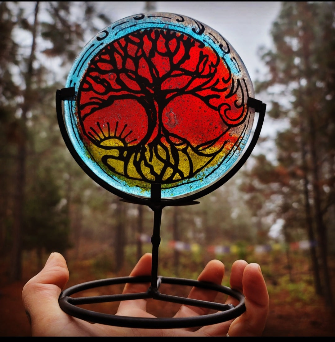 memorial glass art with ashes