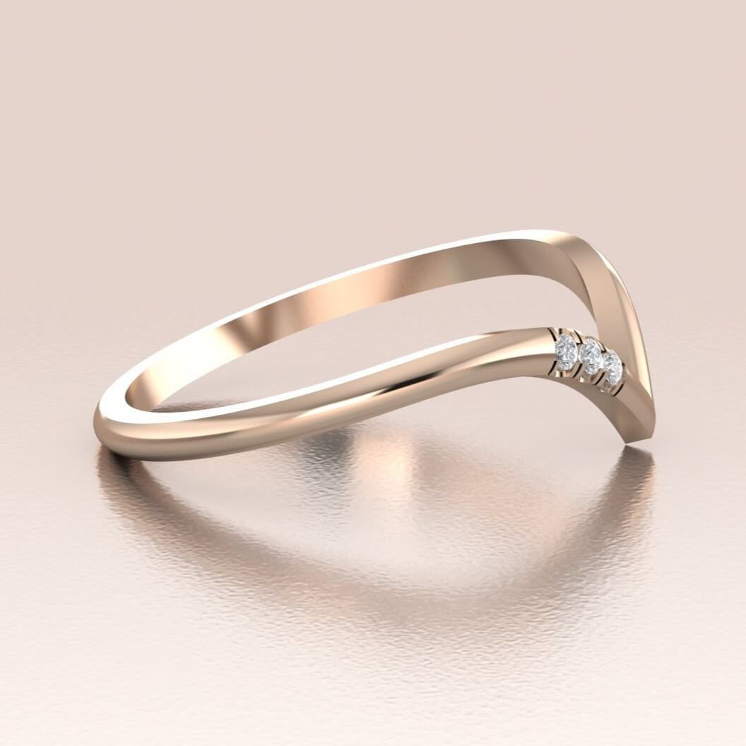 14k Gold V Shape Ring Antoanetta