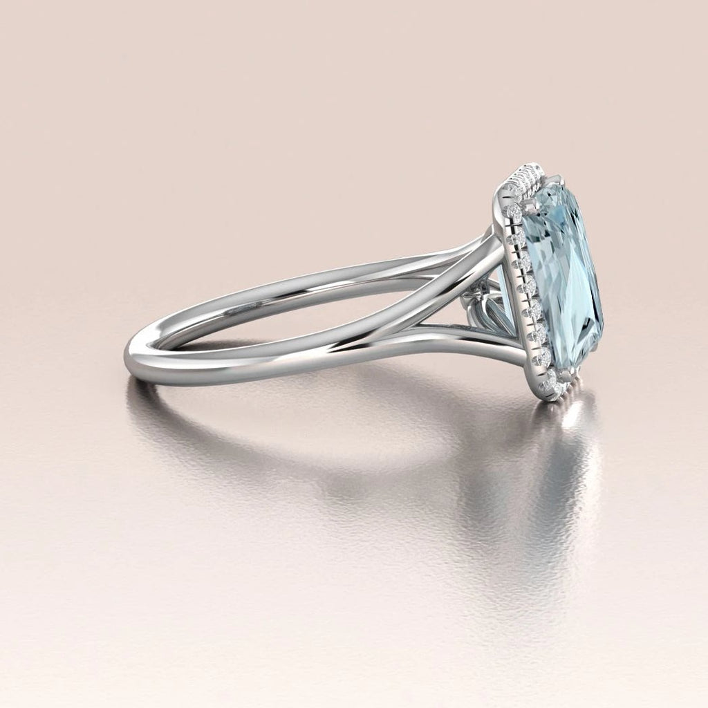 Dahlia White Gold Aquamarine Ring With Diamonds – Antoanetta