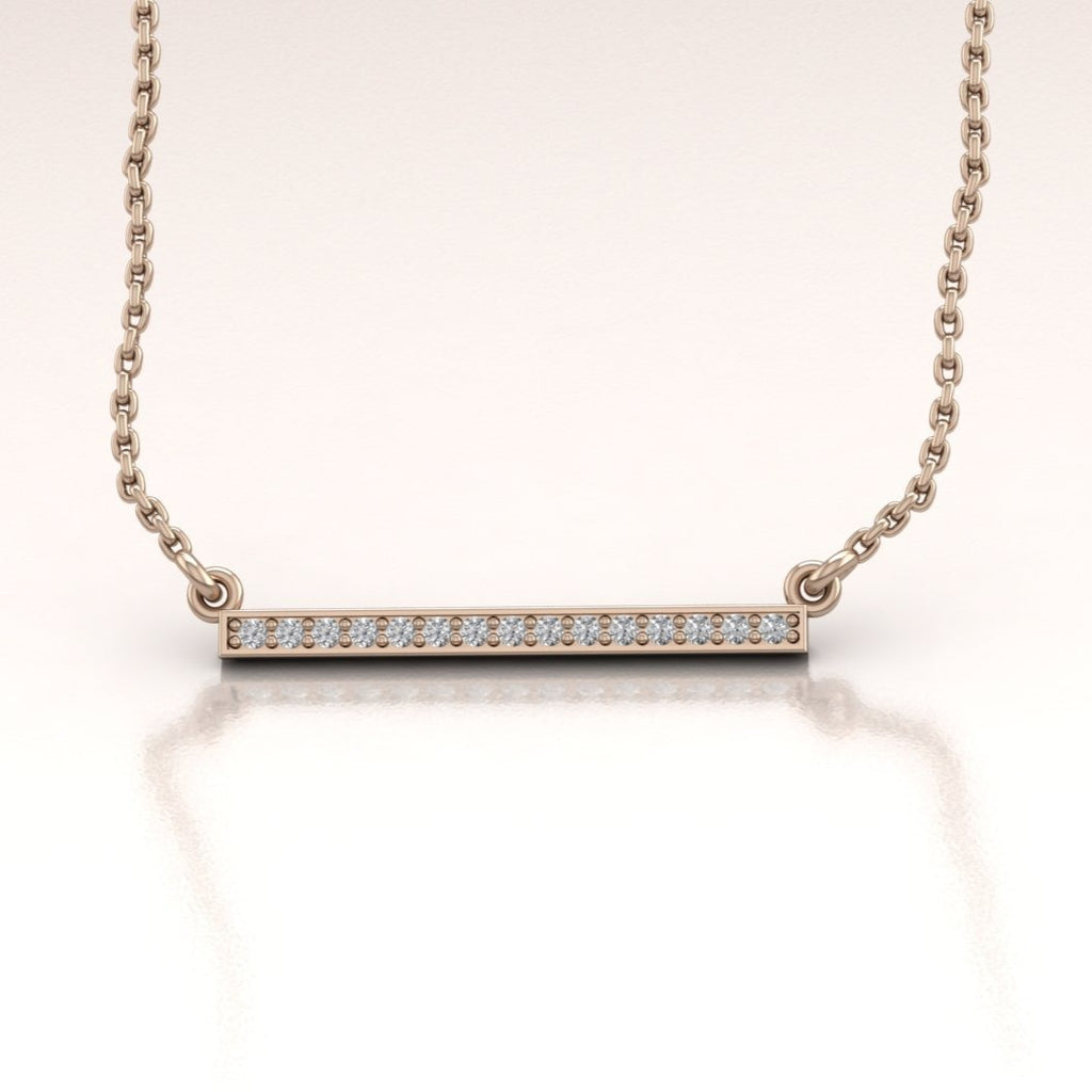 18ct white gold diamond bar necklace - Diamond Necklaces