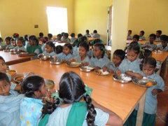 Children eating in the dining hall