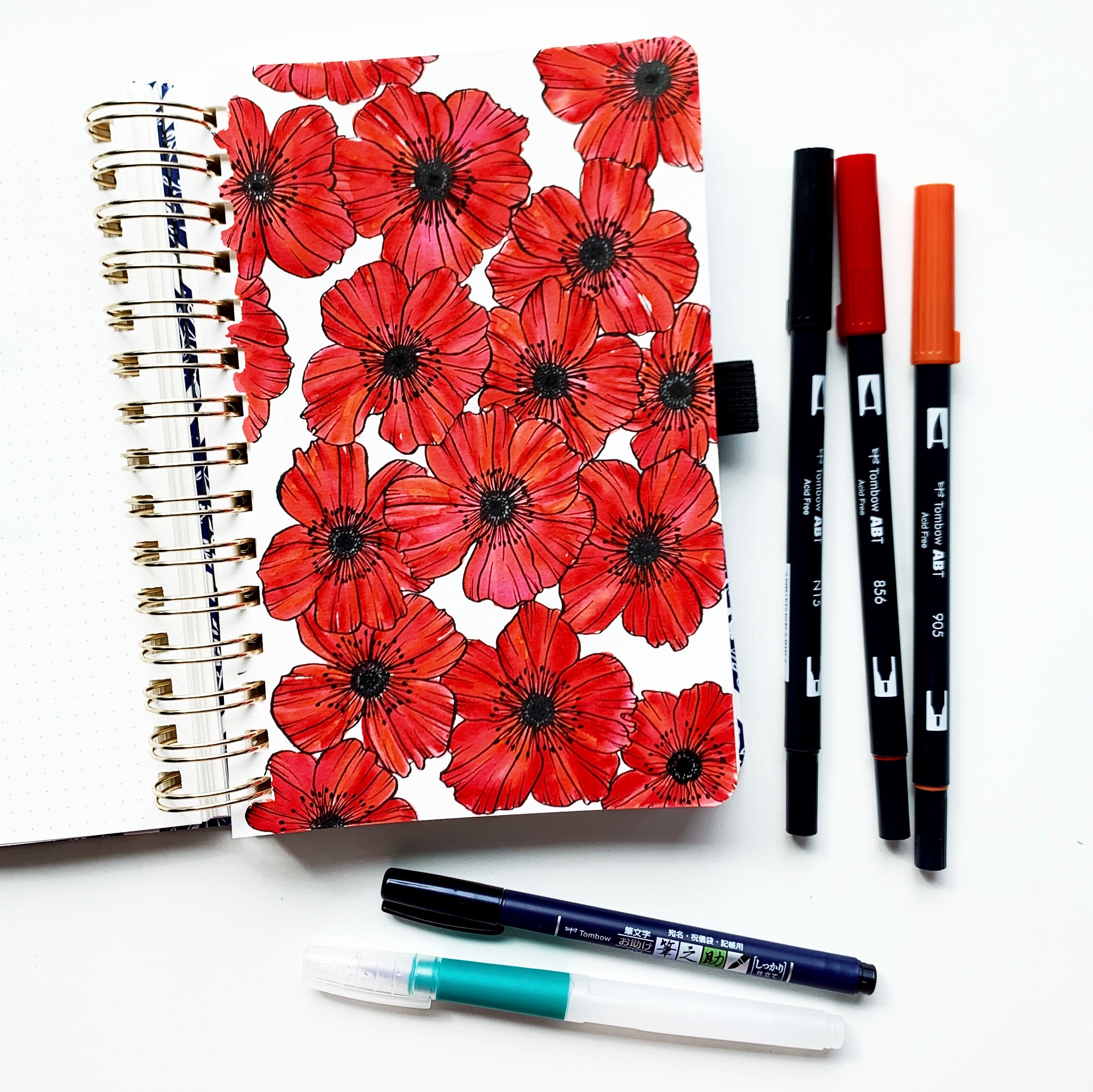 Poppy Flower Tutorial With MONO Drawing Pens - Tombow USA Blog