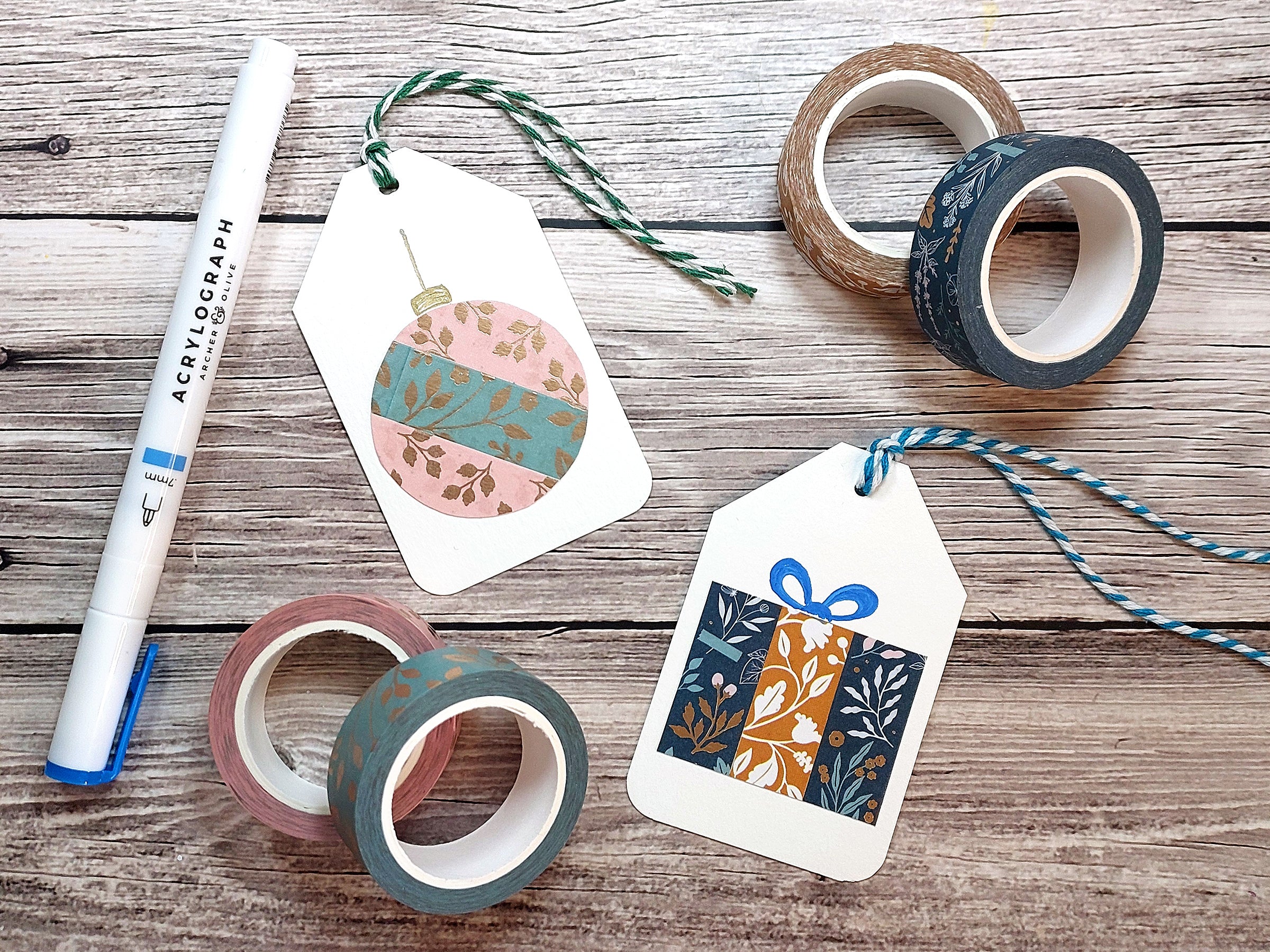 Washi tape gift tags