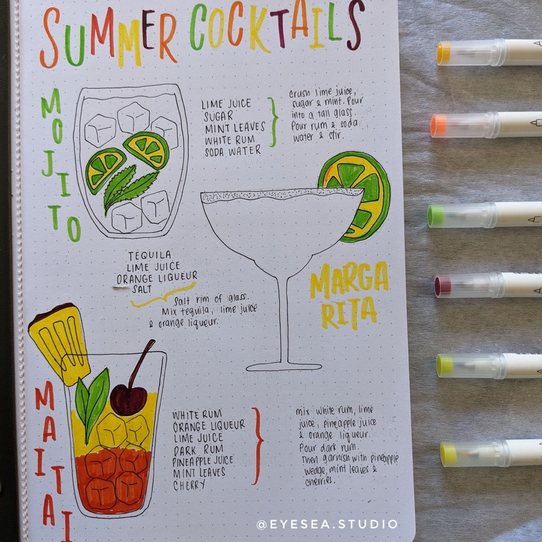 full summer cocktail recipe spread