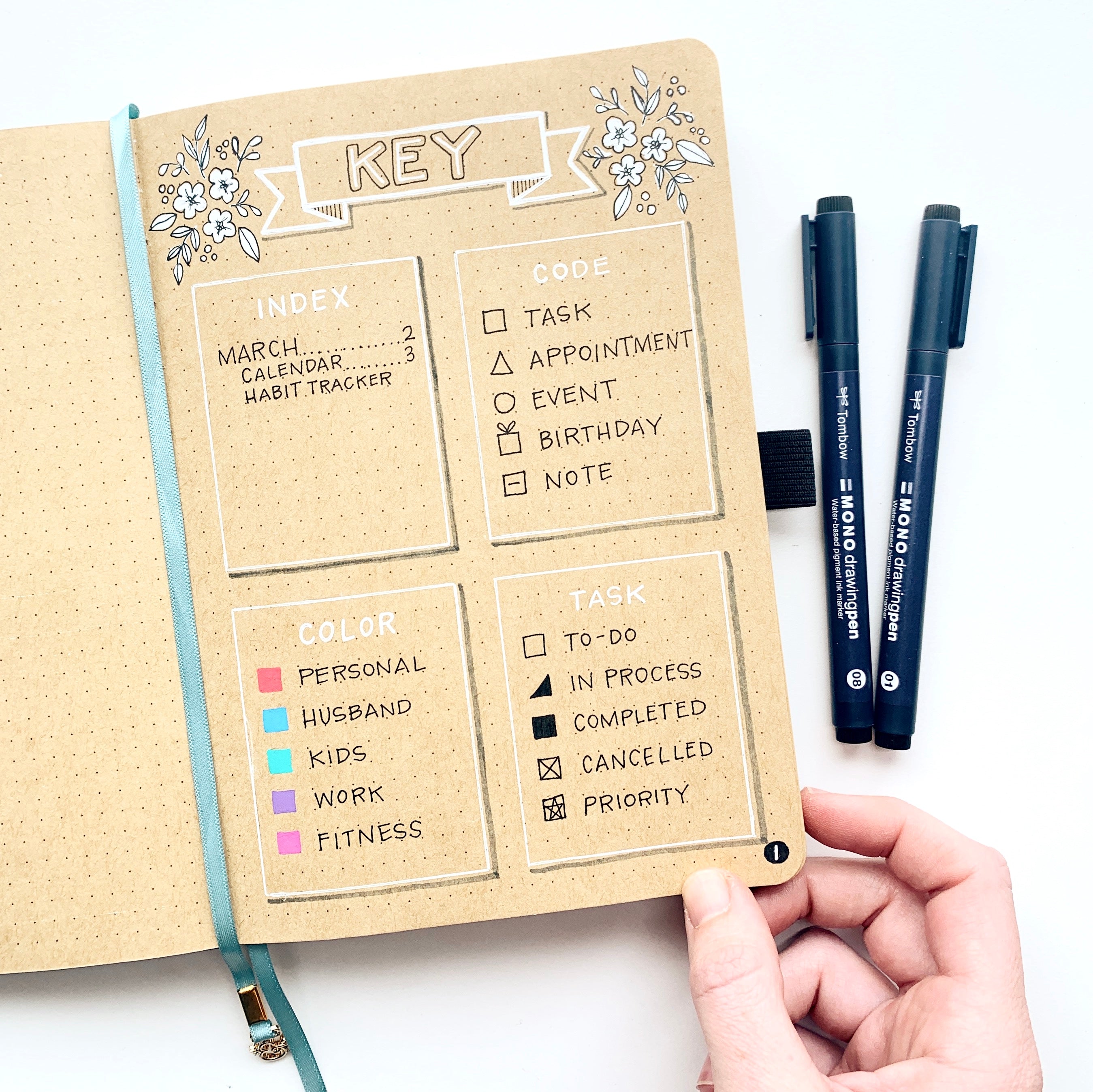 Learn three easy spreads to set up your bullet journal with Adrienne from @studio80design!