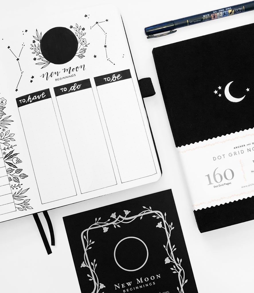 Bullet journal each phase of the moon