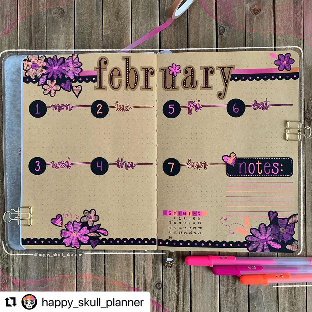 weekly planner theme Kraft journal