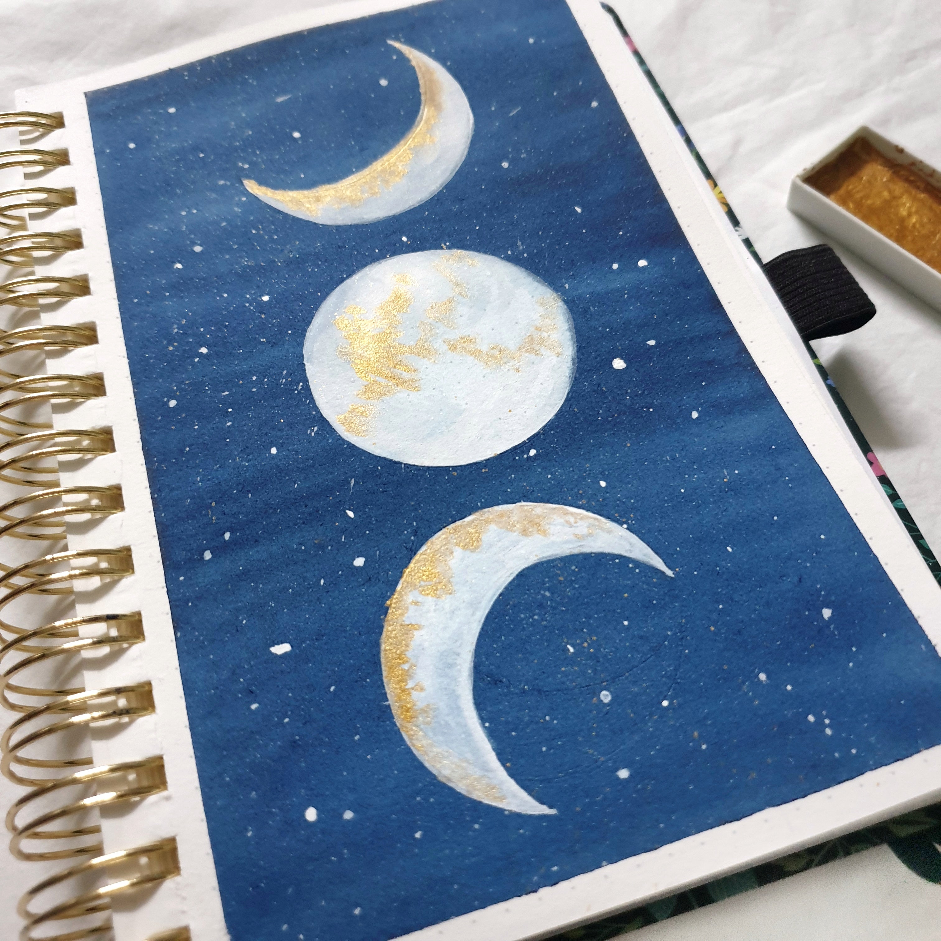 Watercolour Tutorial: Moon Phases