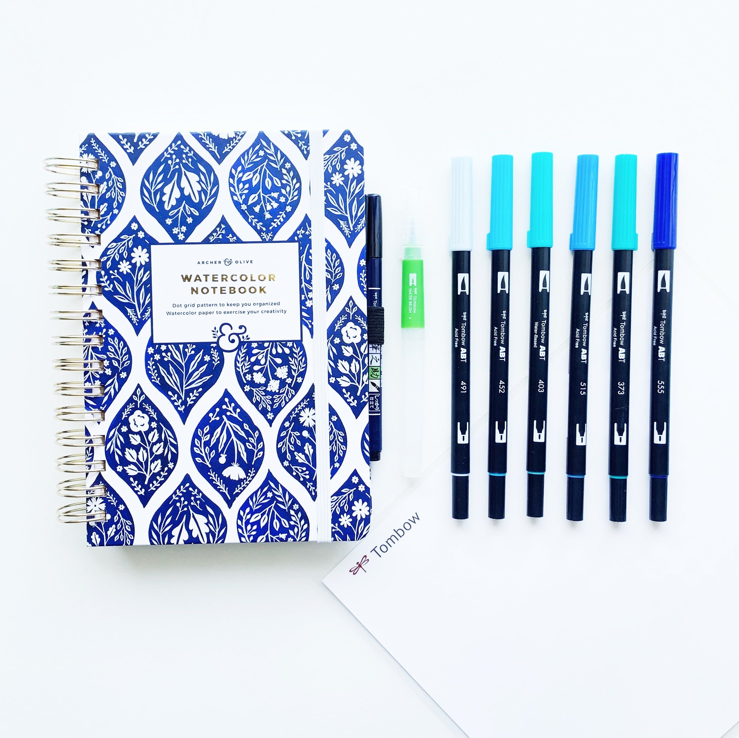 Watercolor lettering tutorial in the NEW Archer and Olive Watercolor Notebook with Adrienne from @studio80design!