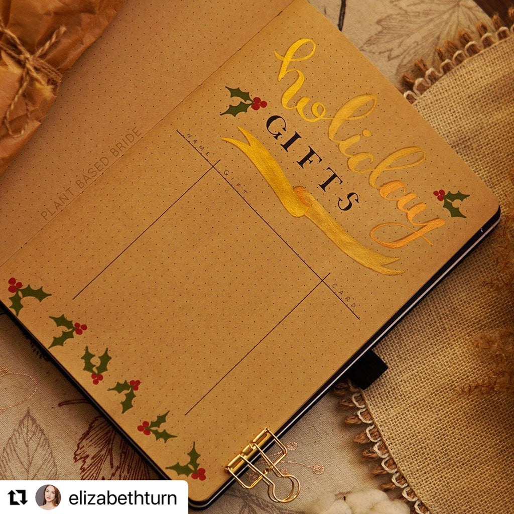 holiday gift guide on Kraft journal