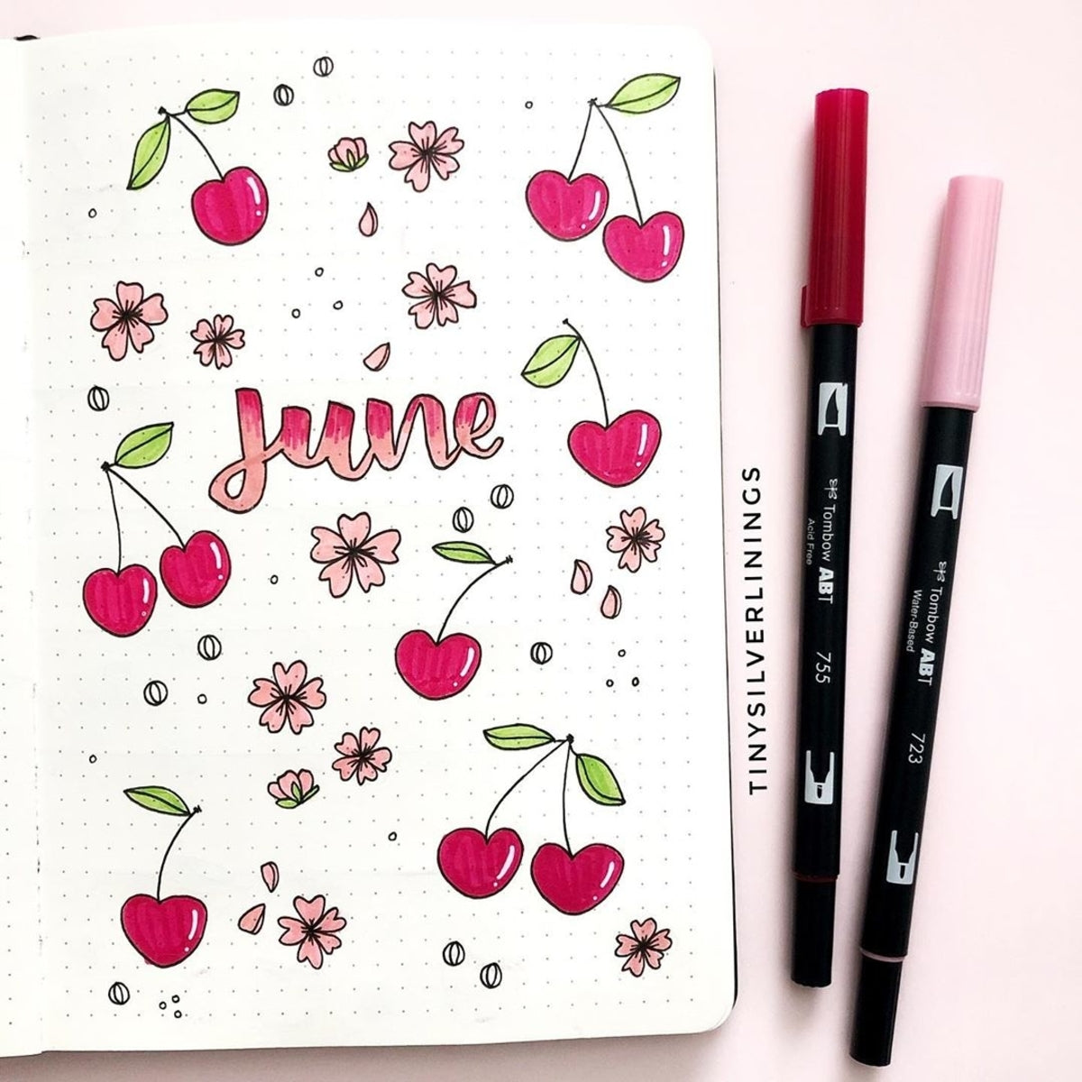 Summer Cherry Bullet Journal Theme