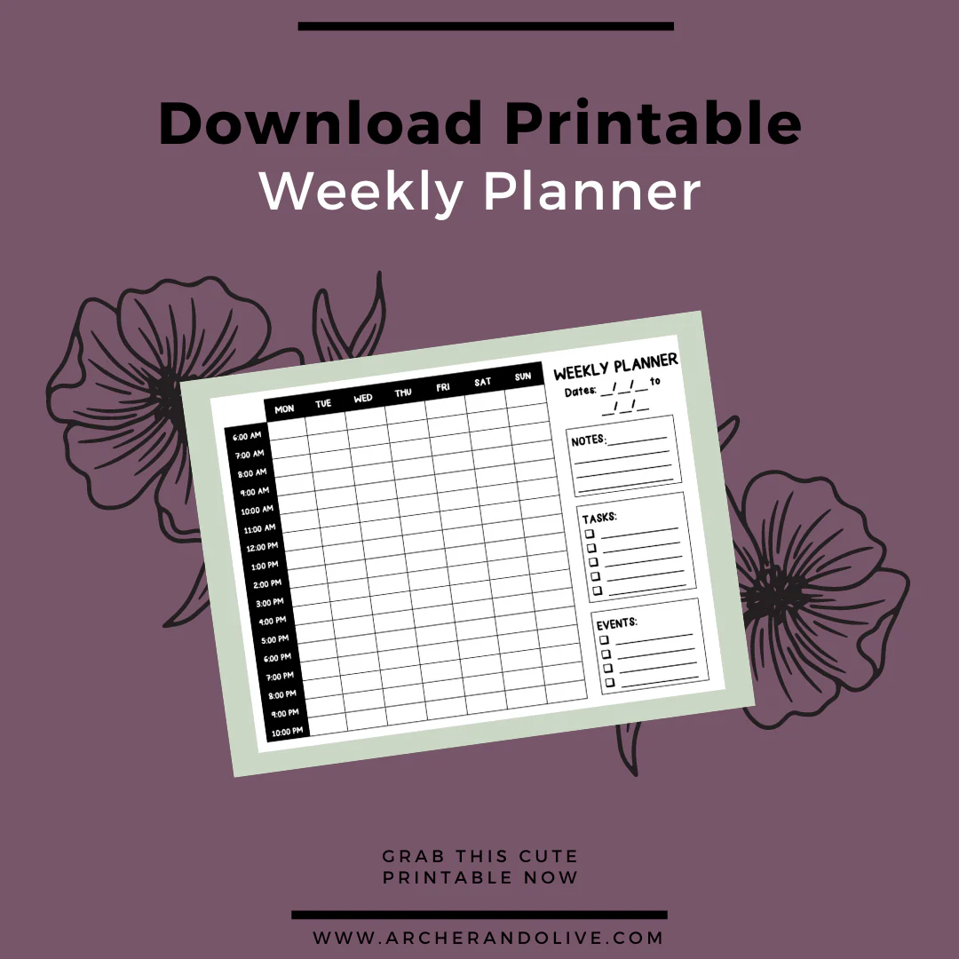 free weekly planner printable