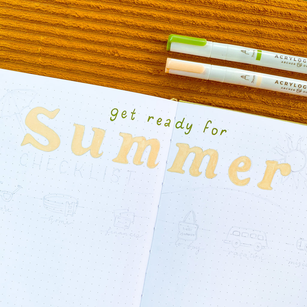 Archer and Olive Notebook Get Ready Summer Checklist Bullet Journal