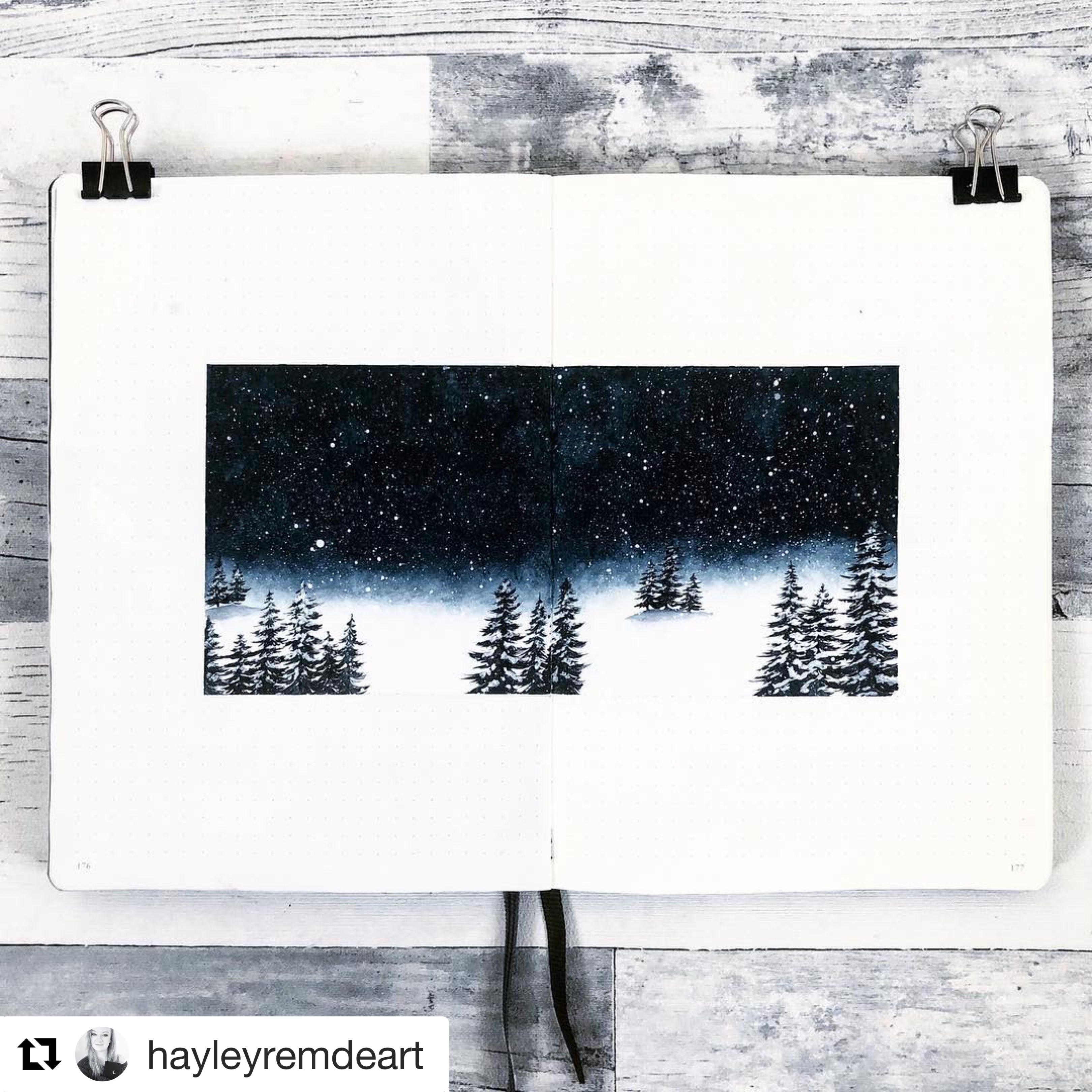 Indigo night snow painting 