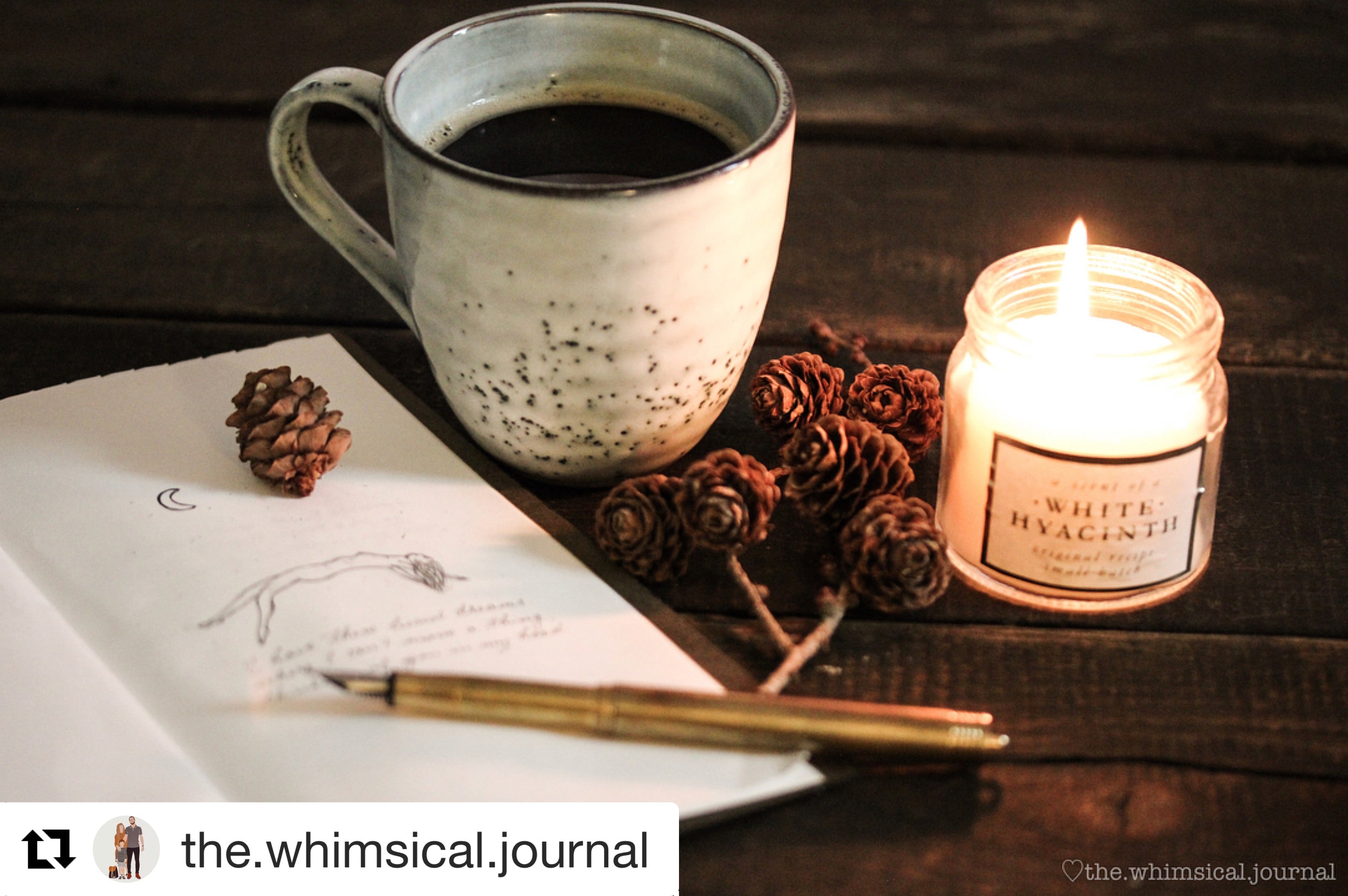 Candle and journal 