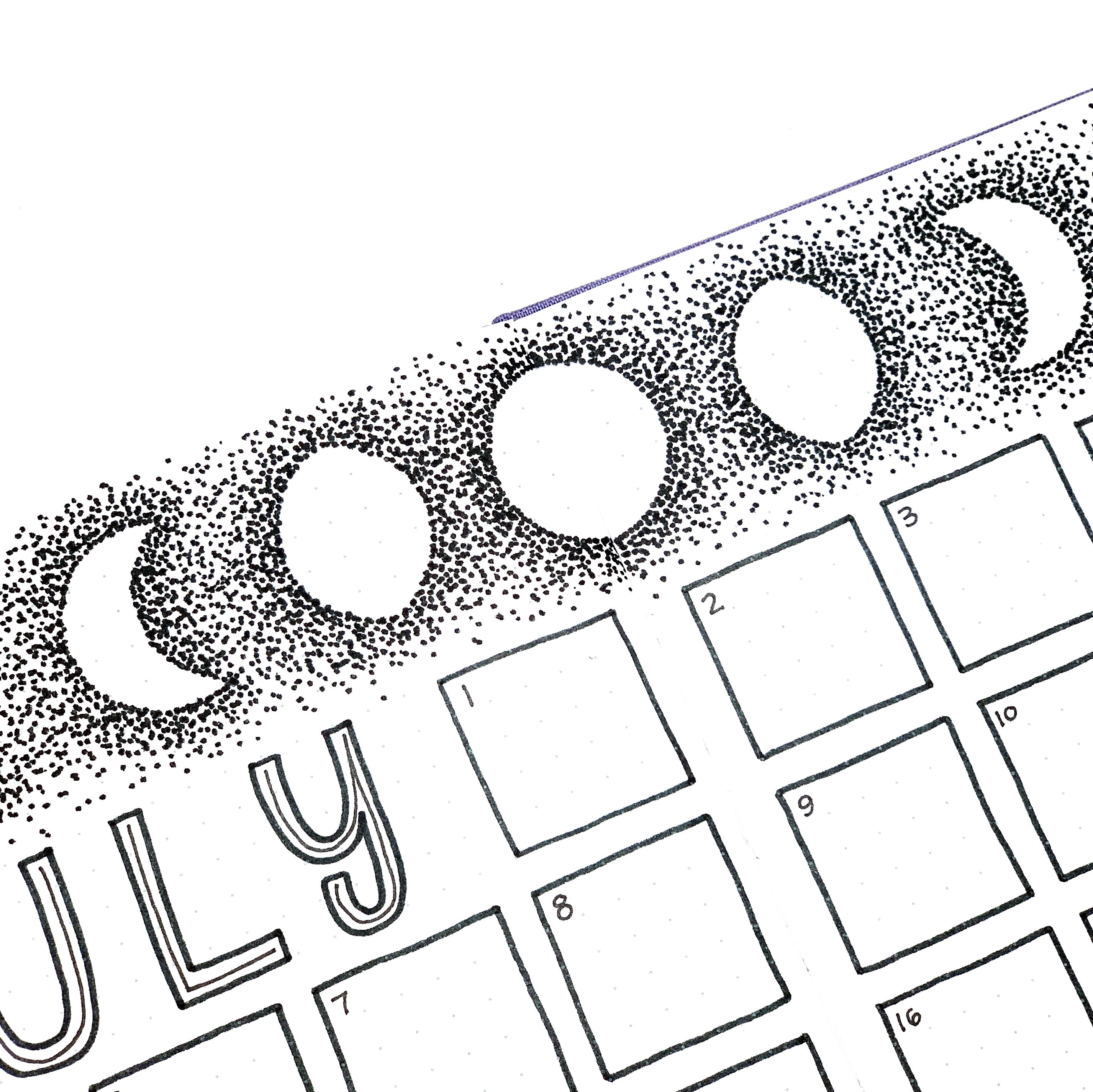 Learn how to create a moon phases monthly calendar with Adrienne from @studio80design!