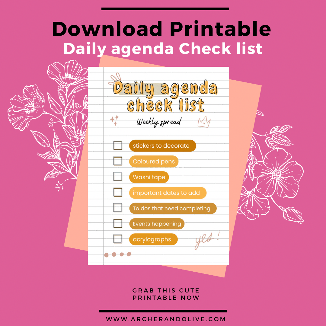 daily agenda help checklist
