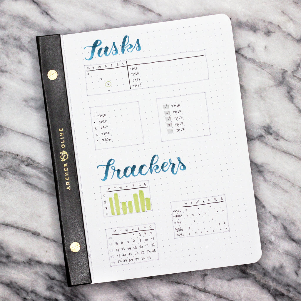 Ultimate Productivity Journal Stencils (6 Stencils) - Planner Stencils for Bullet Journals, Habit Tracking, Weekly Layouts and Calendars