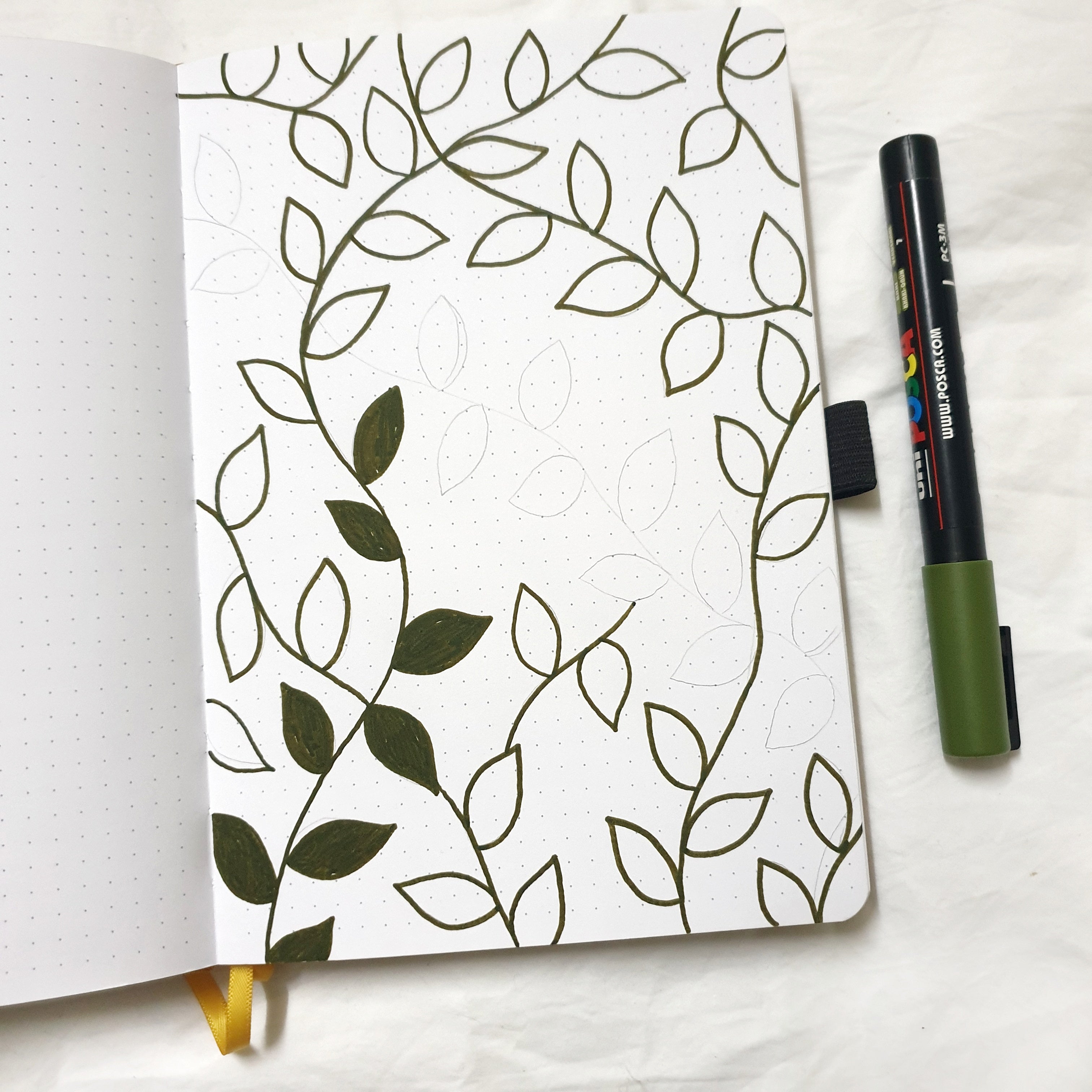 Bullet Journal Green and Gold Theme