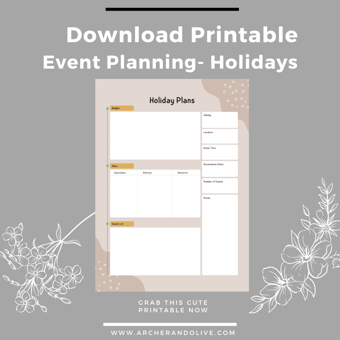 event planning printable