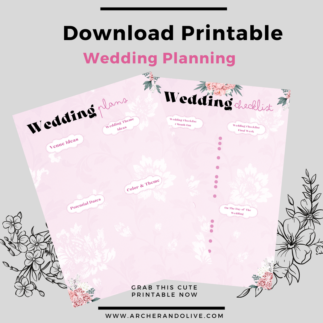 free wedding planning printable 