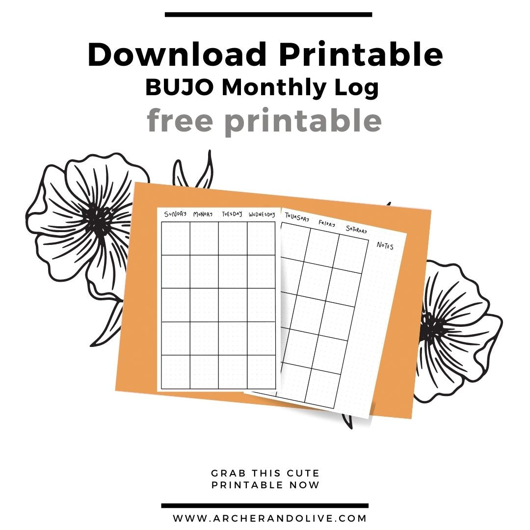 free monthly log printable