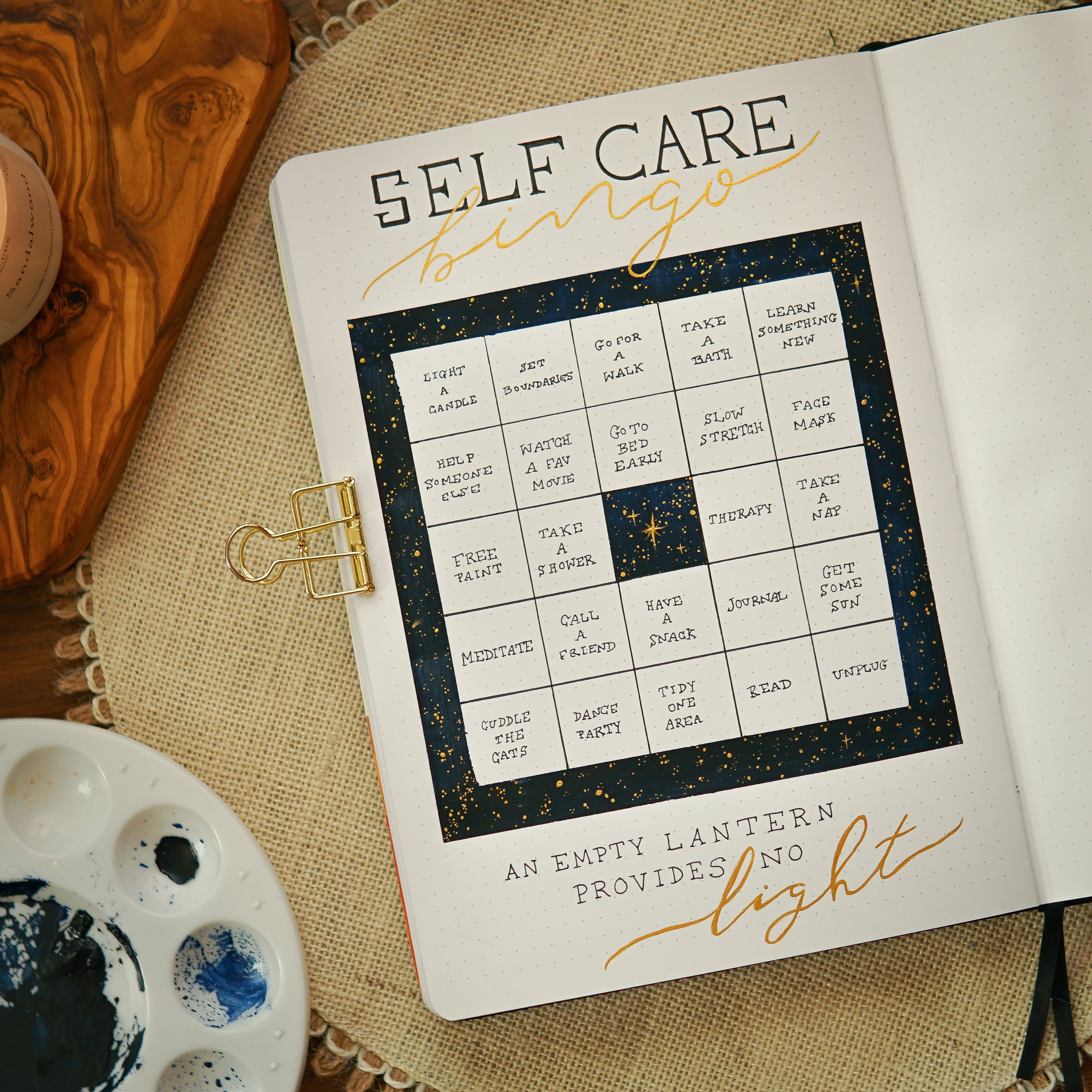 Bullet Journal Self-Care Bingo Spread