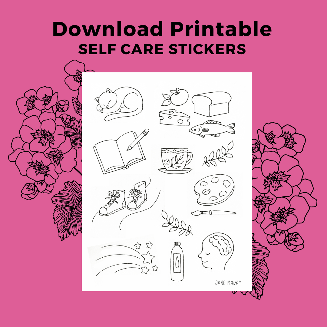 free self care sticker printable