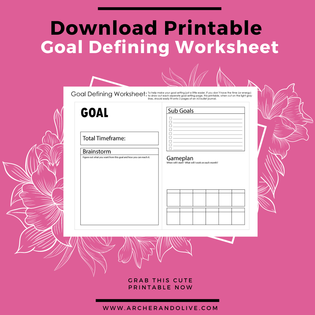 free goal setting printable