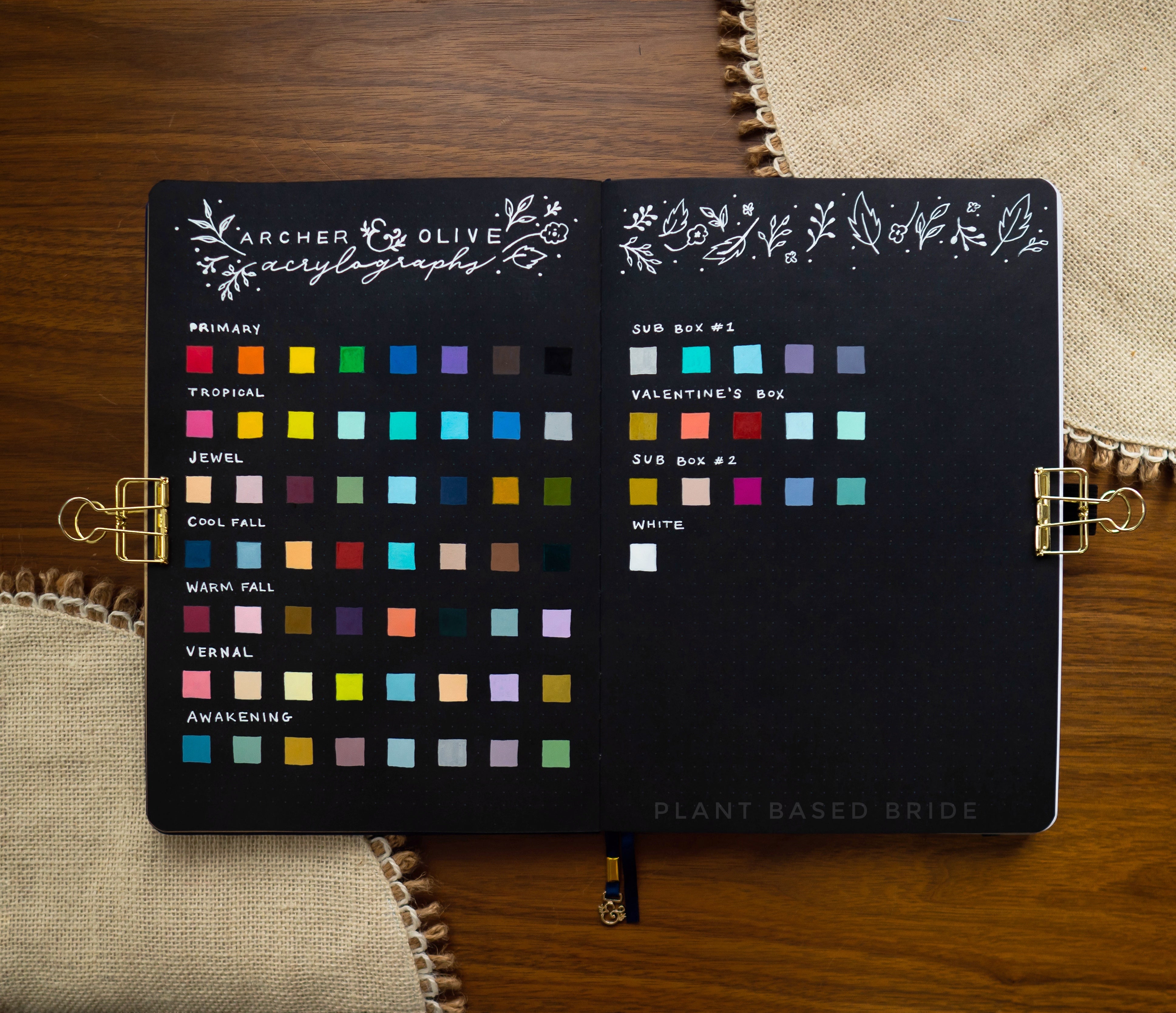 Archer & Olive Acrylograph Swatches Black Paper