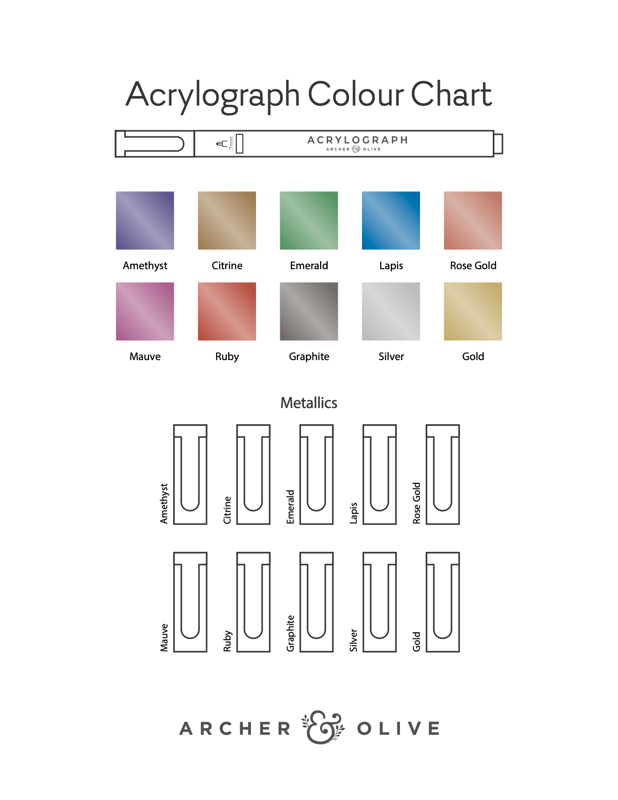 metallics swatch sheet