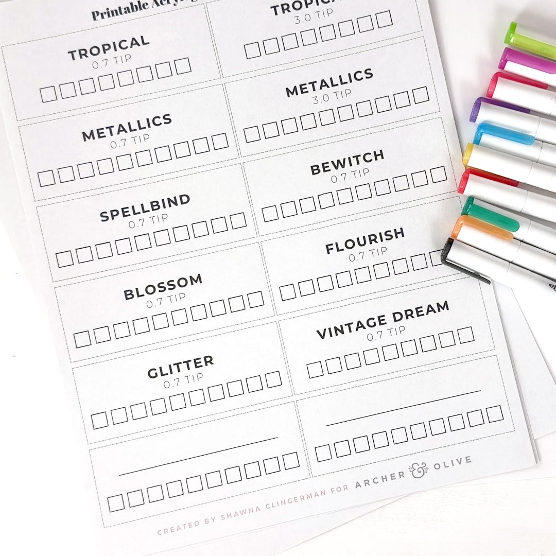 Free Printable Acrylograph Swatch Labels