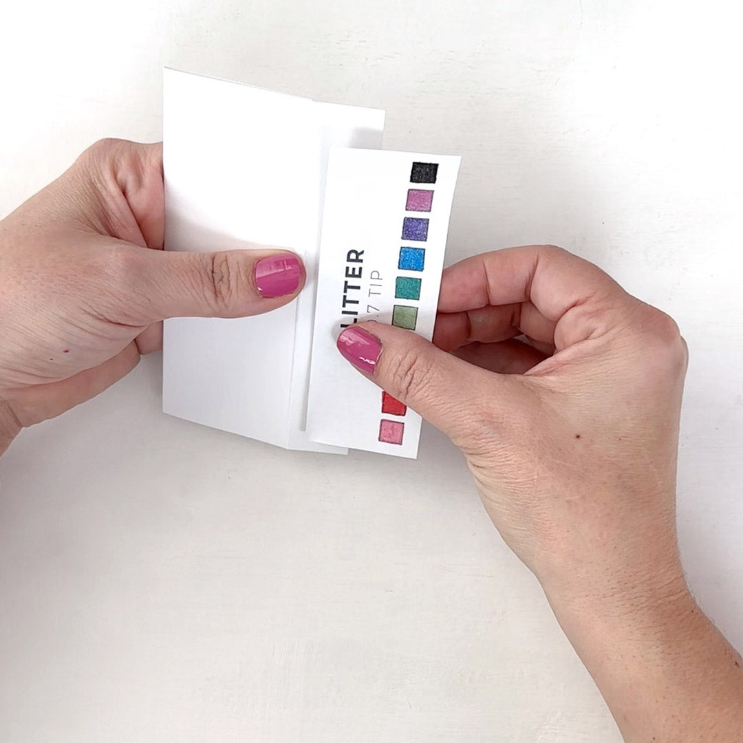 Adhere your Acrylograph Swatch Label