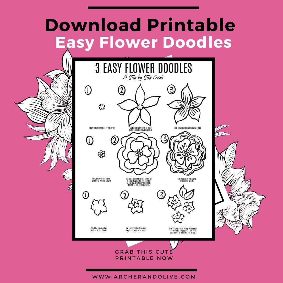 Easy Flower Doodle Printable