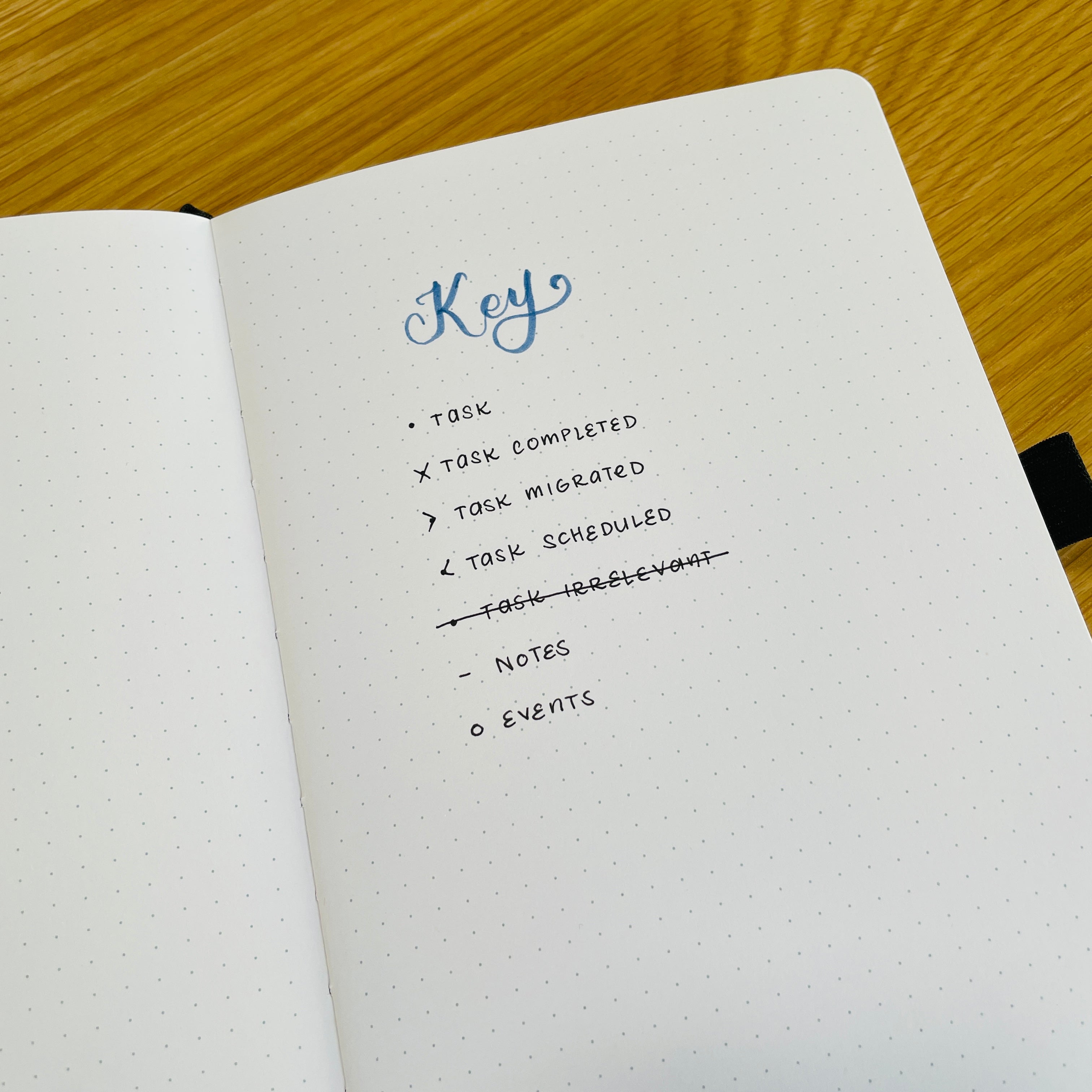 standard bullet journal key