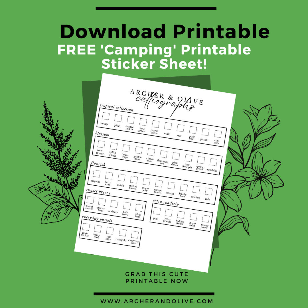 Printable Pen Test and Colour Swatch Template for Journaling