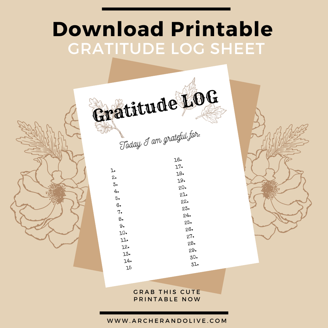 gratitude log printable