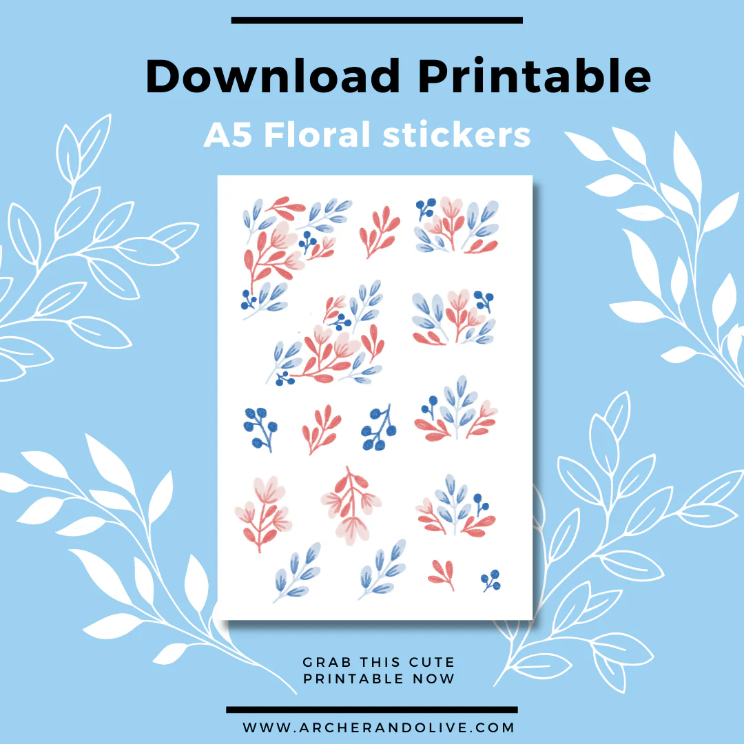 floral stickers printable