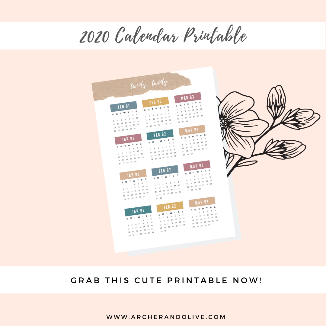 Download 2020 Calendar Printable